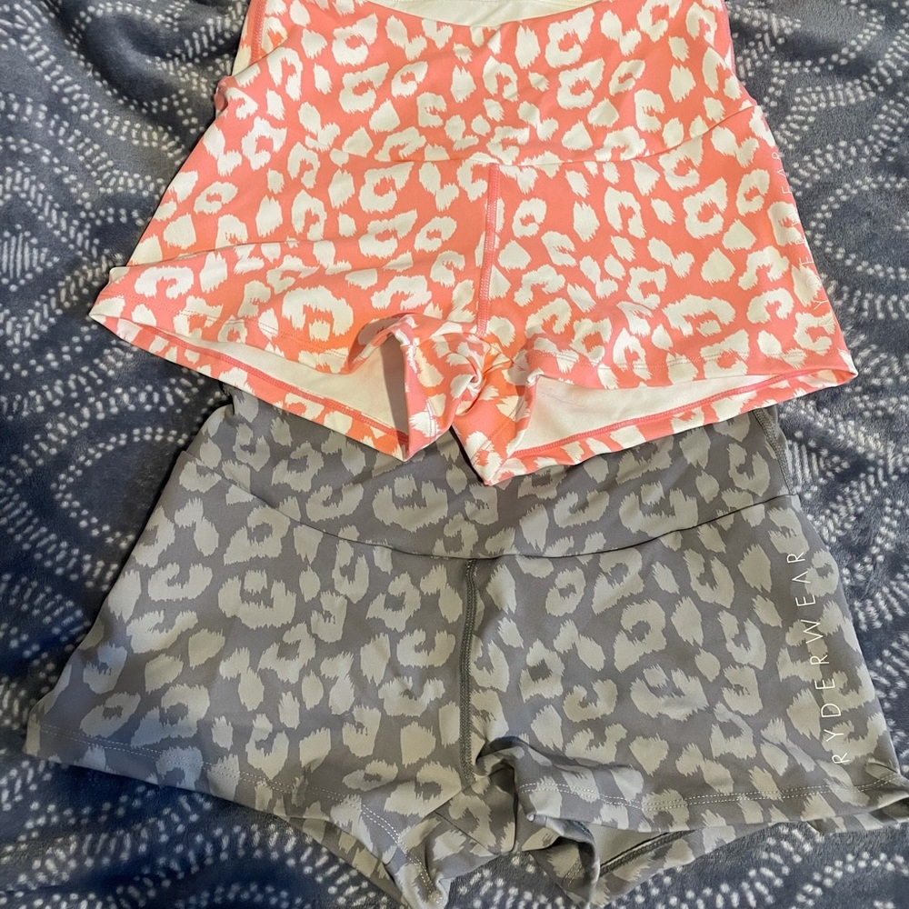 Ryderwear cheetah animal scrunch shorts